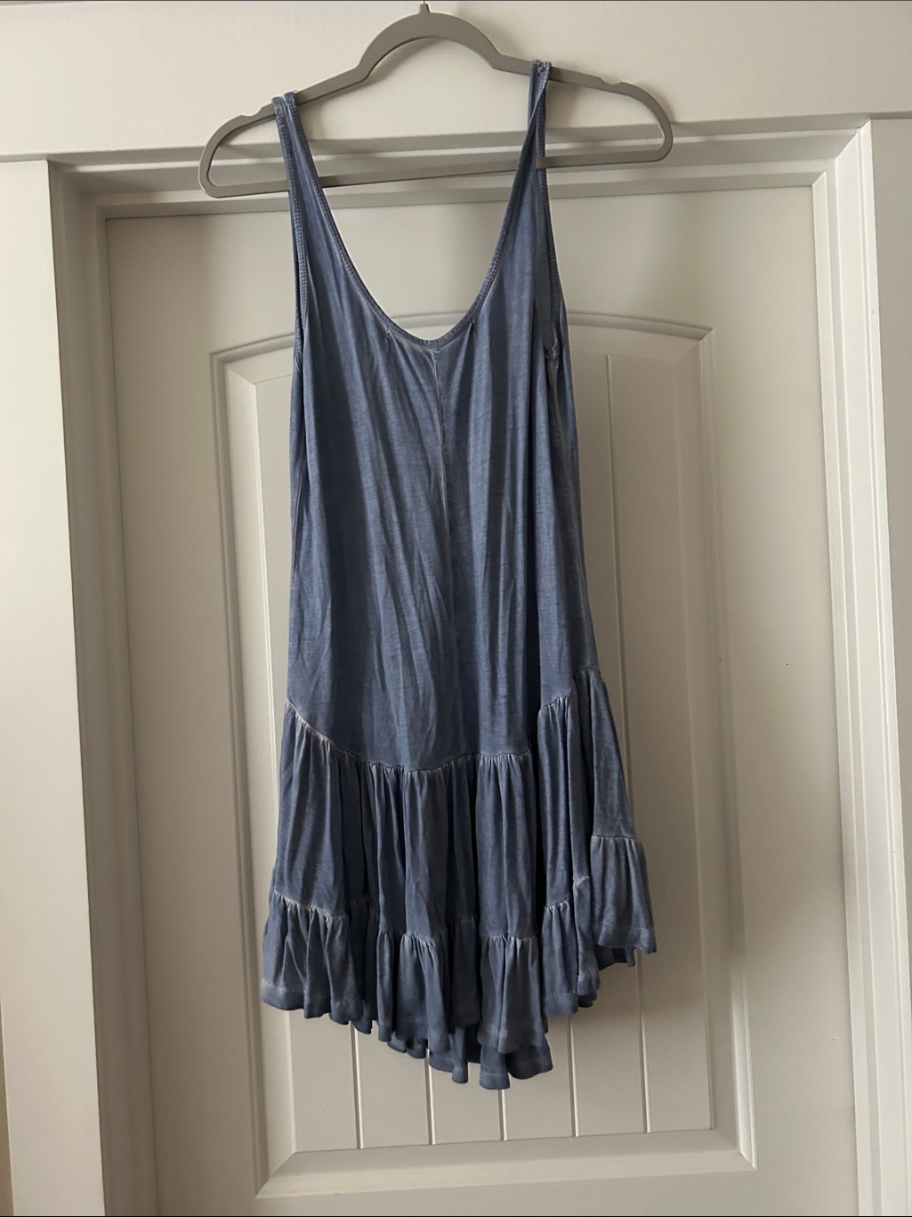 Chelsea & Violet Dusty Blue Tiered Swing Dress
